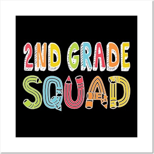 2nd Grade Squad Back To School Second Grade Team Party graphic Posters and Art